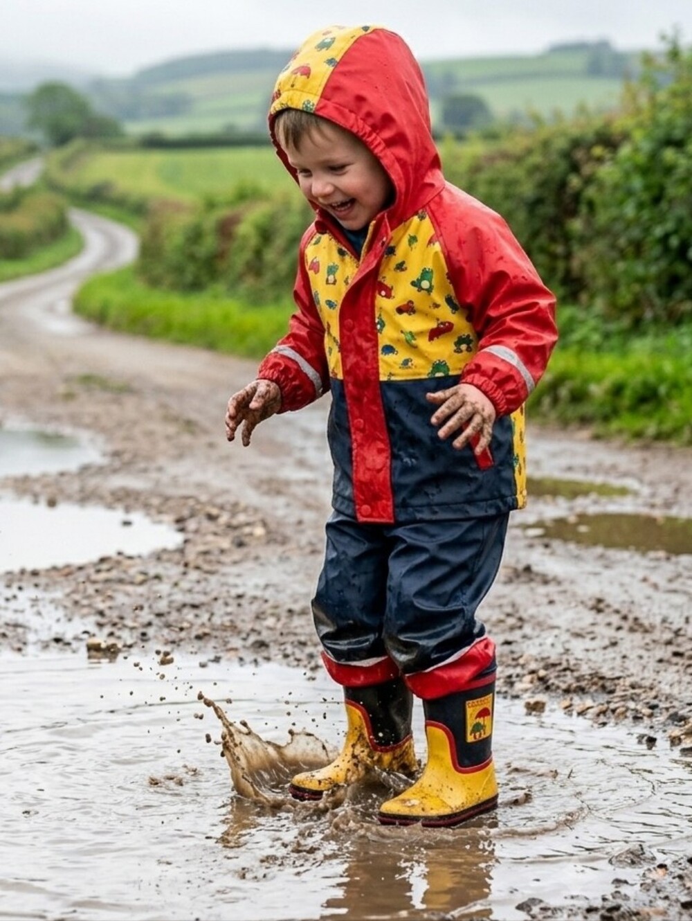 Sun Valley Kids Yellow and Blue Rain Boots